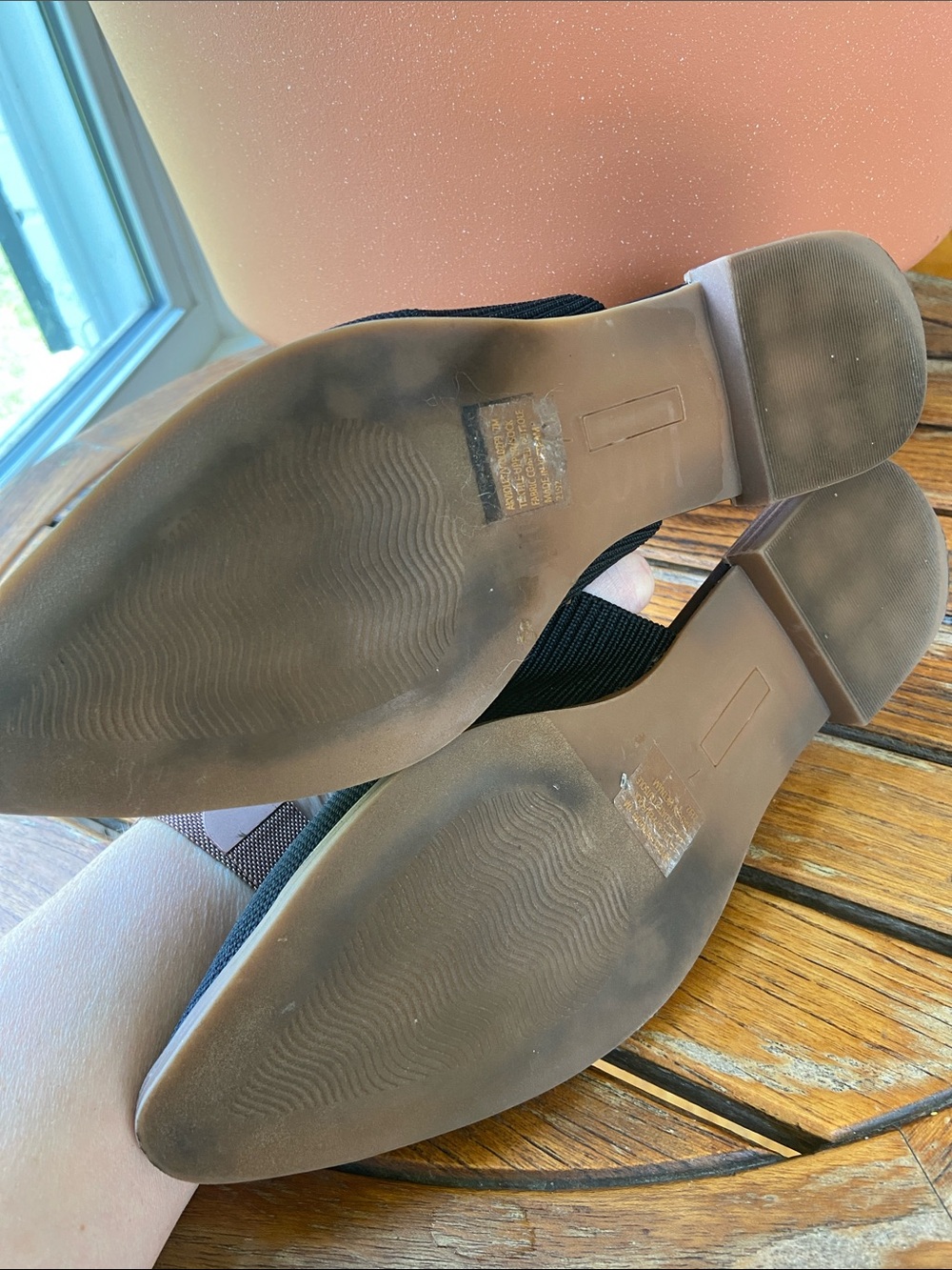 Anne Klein IFlex Black Pointed Knit Mules Size 7 - Picture 8 of 8